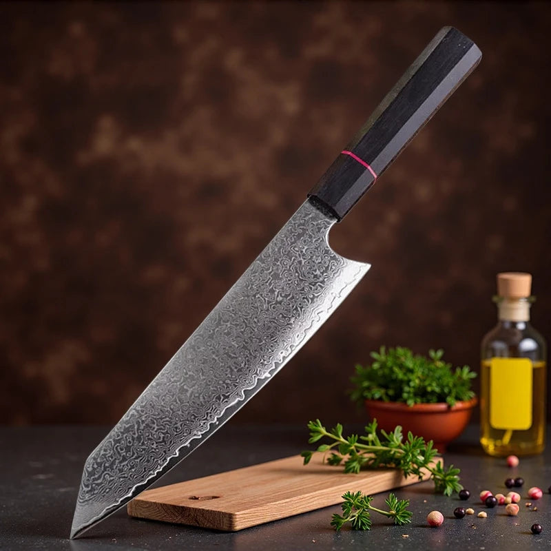 Professional Damascus Knife Cleaver Meat Slicing Fruit Fish BBQ Boning Knife G10 Handle Damascus Steel Kitchen Knives Chef Knife