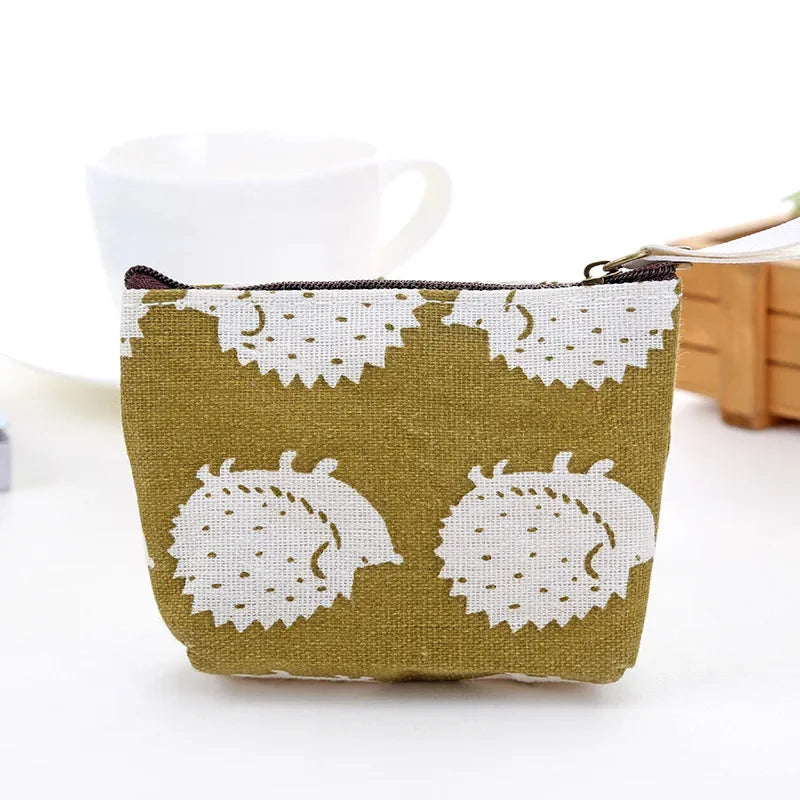 Fashion Kawaii Coin Purse Canvas Mini Floral Clutch Purse Women Girls Kids Cheap Coin Pouch Change Purses Clutch Bags Wholesale