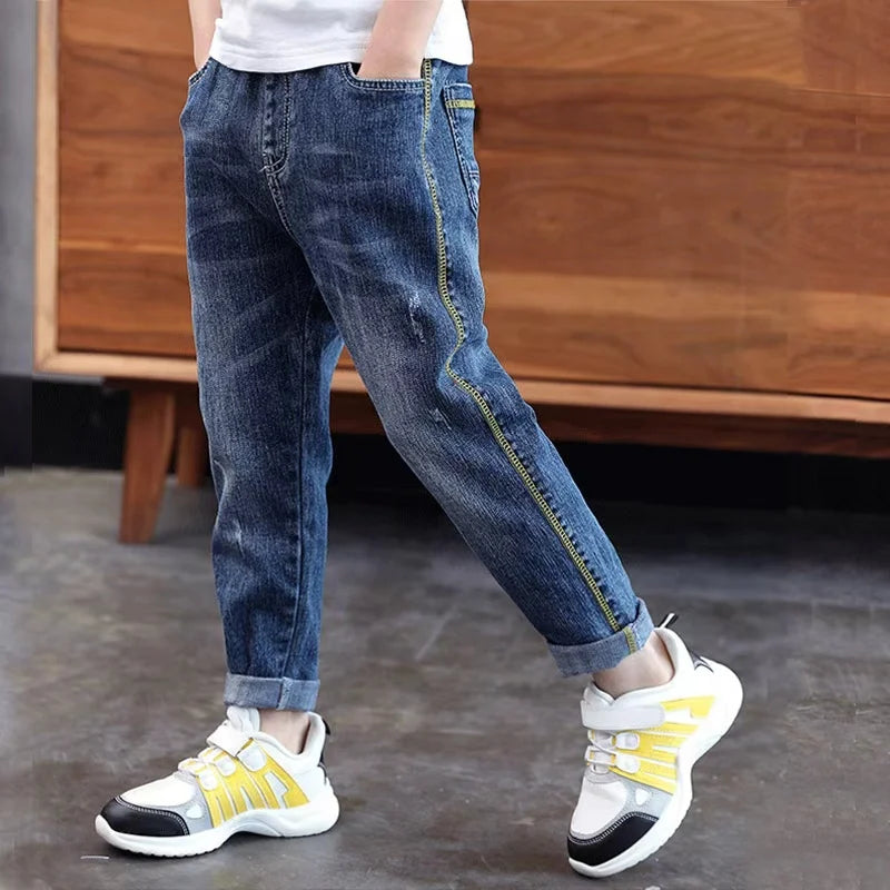 IENENS Kids Boys Denim Clothes Pants Children Wears Clothing Long Bottoms Baby Boy Skinny Jeans Trousers 4 5 6 7 8 9 10 11 Years