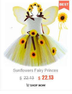 Rainbow Tutu Dress for Girls Princess Costume Kids Birthday Party Outfit Halloween Christmas Fancy Dress Outfit for 1-12 Years