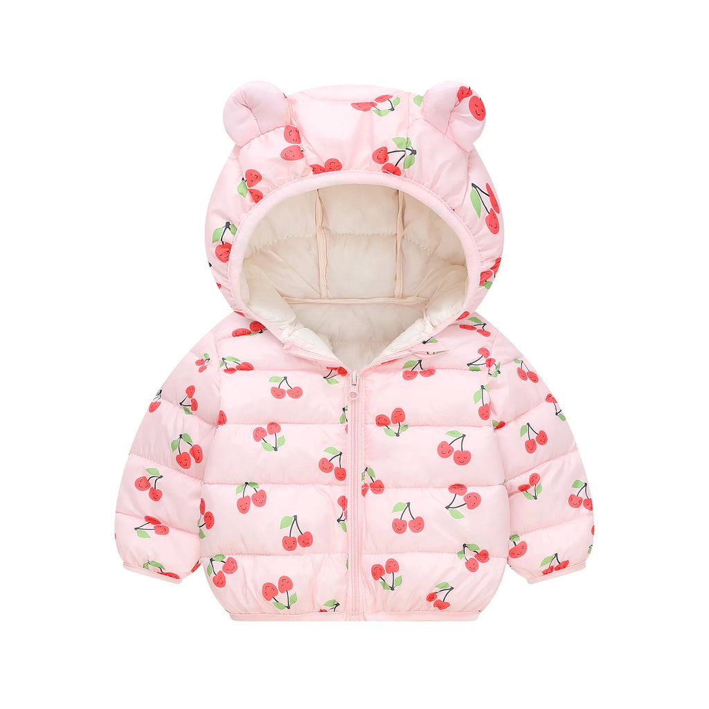New Autumn Winter Coats Children Cartoon Cotton Down Jacket Kids Cute Casual Fashion Outerwear Boys Girls Print Clothing