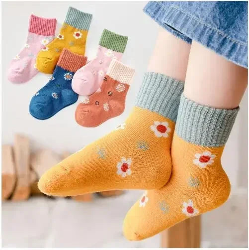 5 Pairs Kids Boys Socks Tennis Children Sport School Students Socks Spring Autumn Soft Cotton Toddler Mid Tube Girls Sports Sock