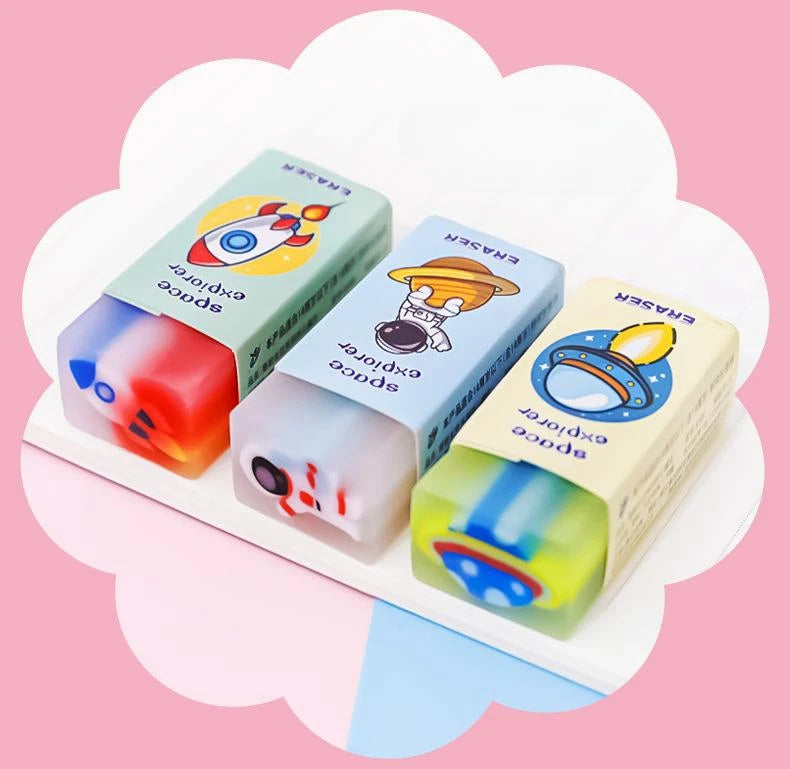 Cute Fruit Eraser, Jelly Pencil Eraser for Kids, Animal Food Fun Pets Pencil Rubber Eraser with Sweet Smell