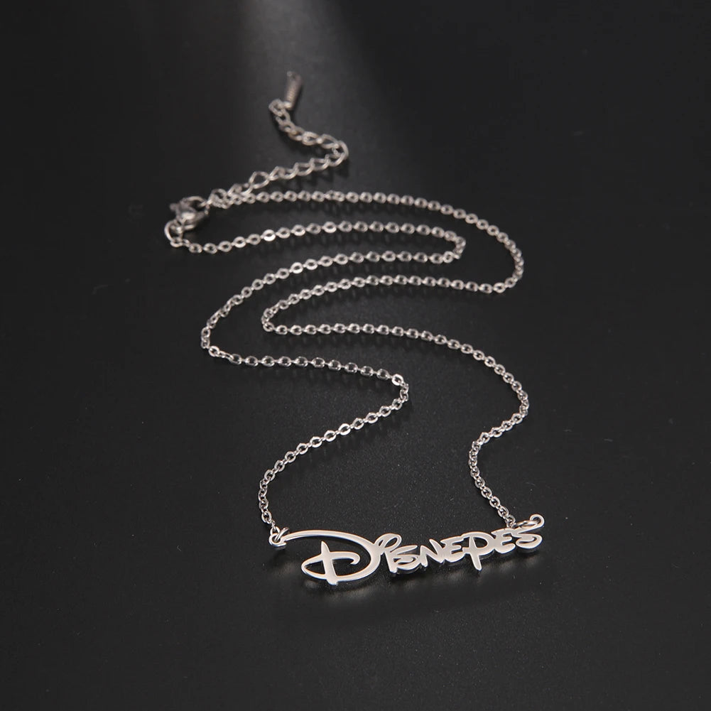 Custom Necklace Name Logo Personalized Pendant Nameplate Gift For Women Men Mother Couple Family Stainless Steel Chain Jewelry