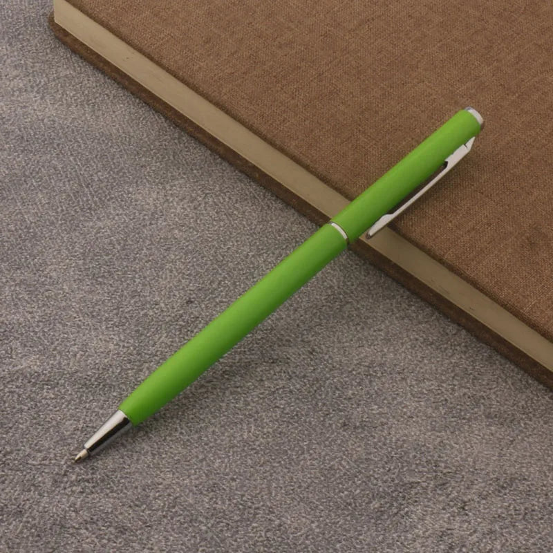 1pc Metal Ballpoint Pen Fluorescent Green Purple Business Office School Supplies Writing Pen