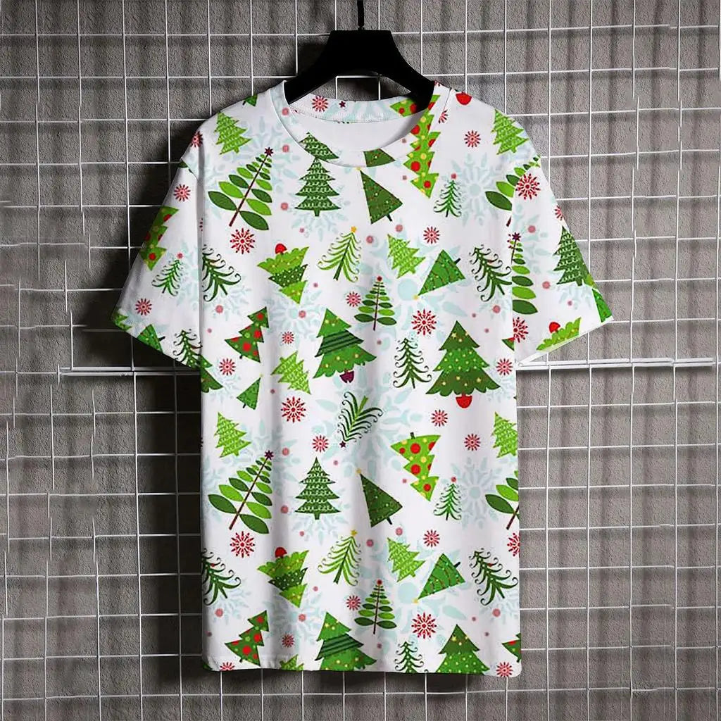 Kids Clothes Cartoon Christmas Santa Claus T Shirt Casual Short Sleeve T Shirts for Boys Girls 2-10y Christmas Gift for Children