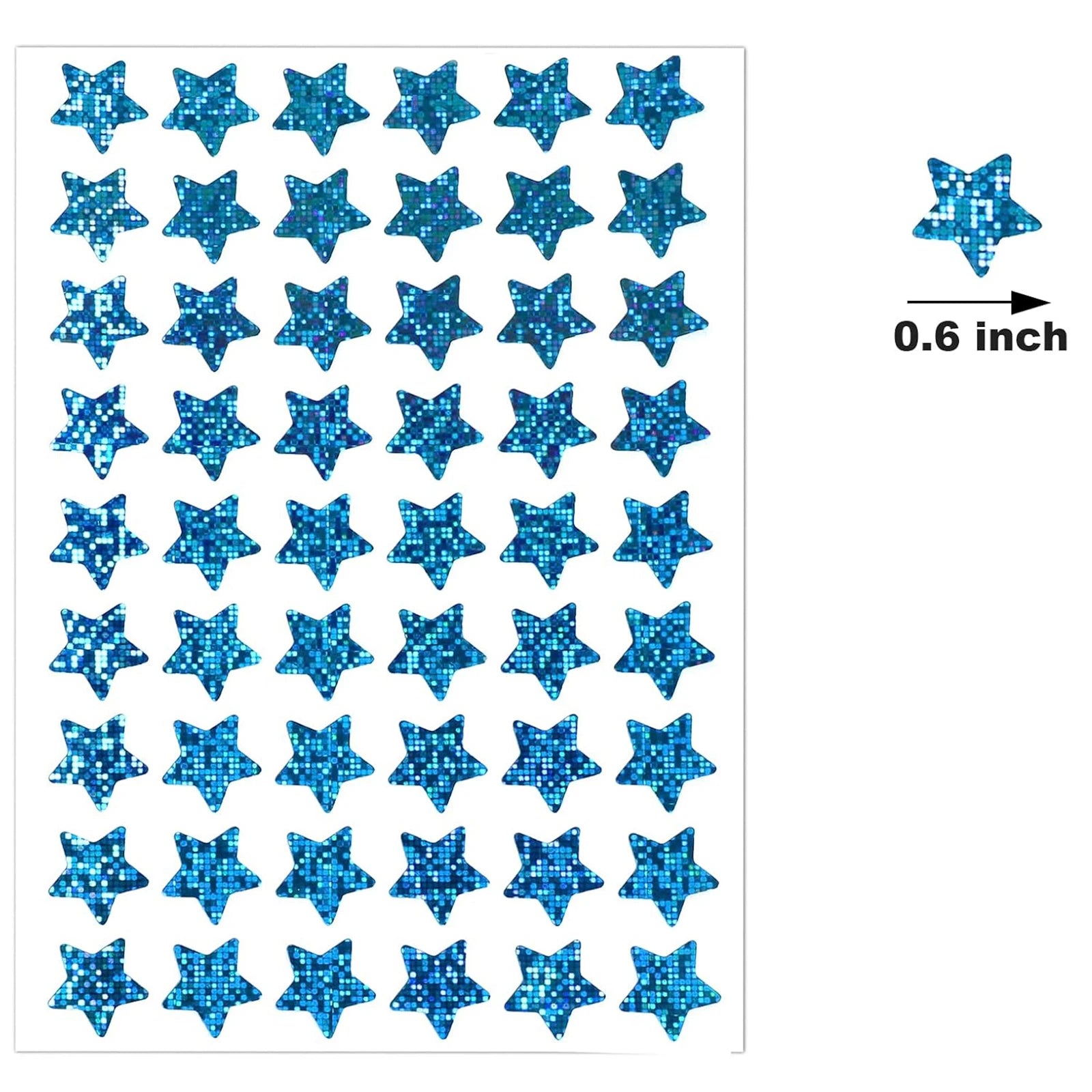 6 Colors Holographic Star Reward StickersFoil Sparkly Star Stickers For Kids Behavior Chart, School Classroom Student Teacher Su