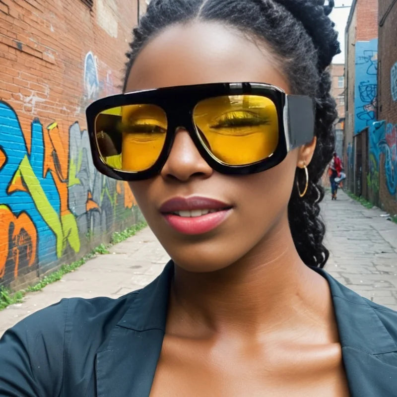 New Vintage exaggeration Square Sunglasses Women Men Rectangle Sun Glasses Female Eyewear Sunglasses Male Female Eyeglasses