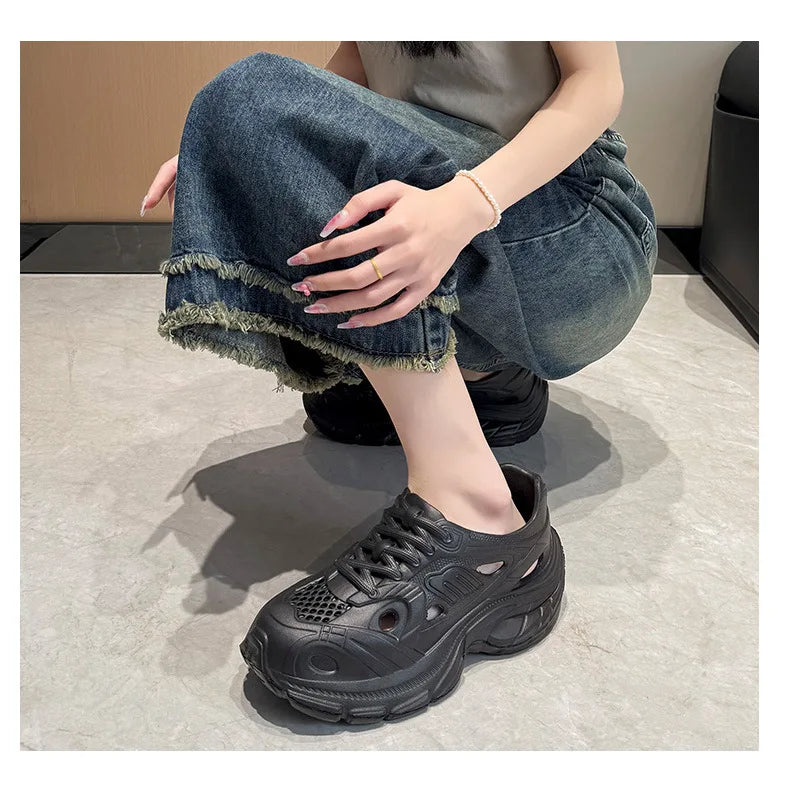 Women's Soft EVA Summer Sandals round Toe Flat Home Slides Dry Wedges Platform Beach Sandals with Thick Bottom for Garden Use