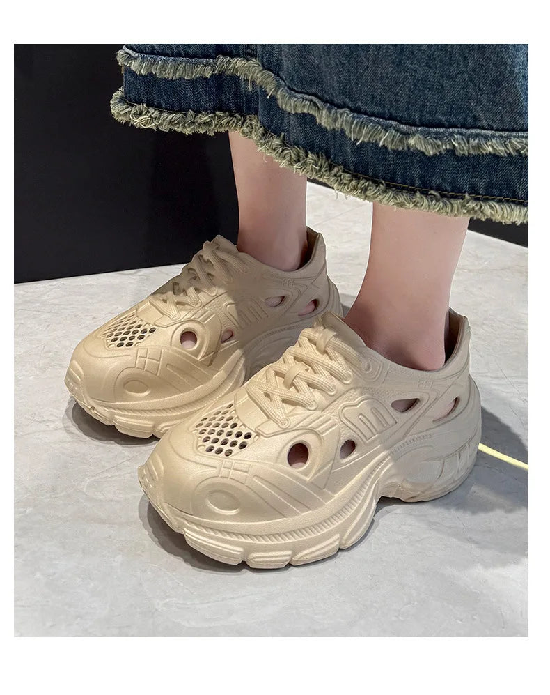 Women's Soft EVA Summer Sandals round Toe Flat Home Slides Dry Wedges Platform Beach Sandals with Thick Bottom for Garden Use