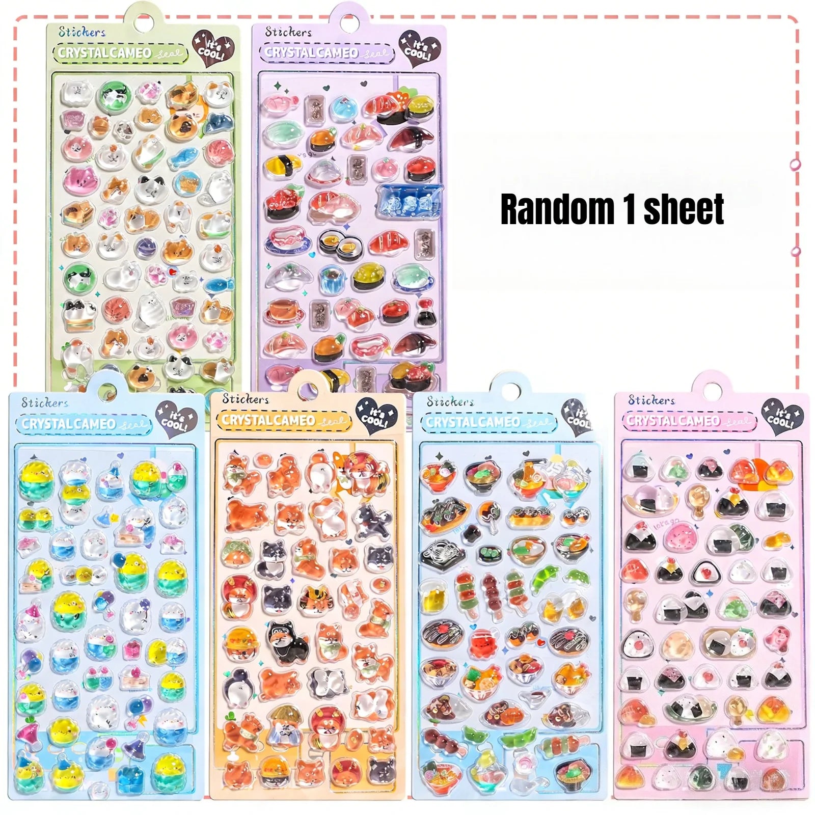 Kawaii Japanese Animal Sushi 3D Relief Drop Sticker for Scrapbooking Cute DIY Phone Case Decor Sticker School Stationery Supply