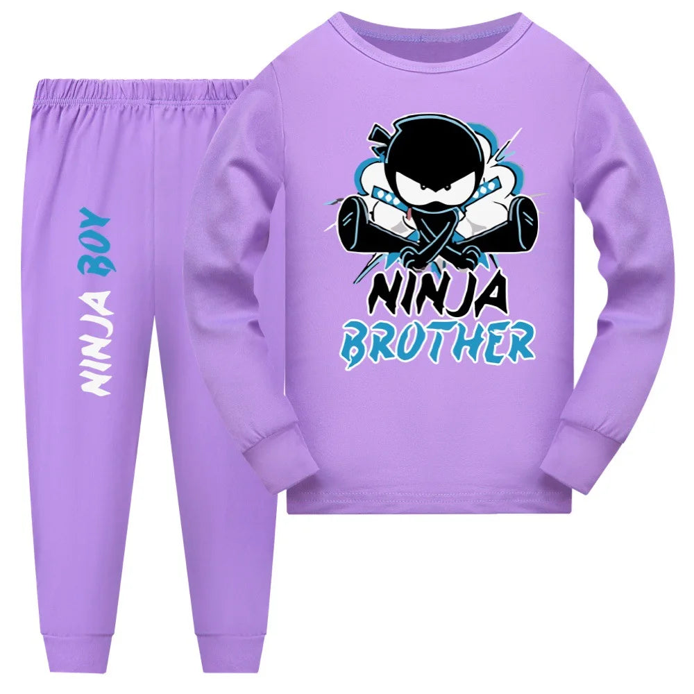 Cute Game NINJA KIDZ Children Pajamas Boys Pijama Cotton Clothes Set Sleepwear Kids Nightwear for Girls Toddler Outfits