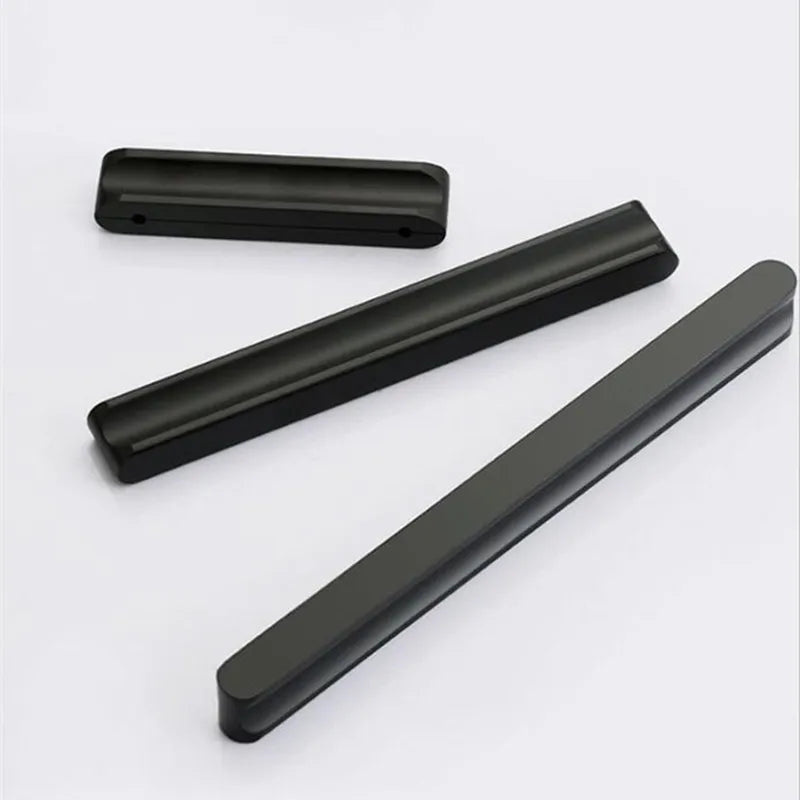 VARMSTUGA American Simple Black Aluminum Alloy Kitchen Cabinet Door Knobs and Handles Drawer Pulls Furniture Handle Hardware