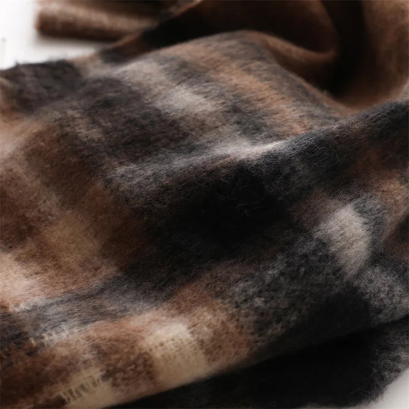 Korean Winter Imitation Cashmere Scarf Student Neck Thick Warm Shawl Men Women Popular Tassel Scarves Bufanda Blanket Thickening