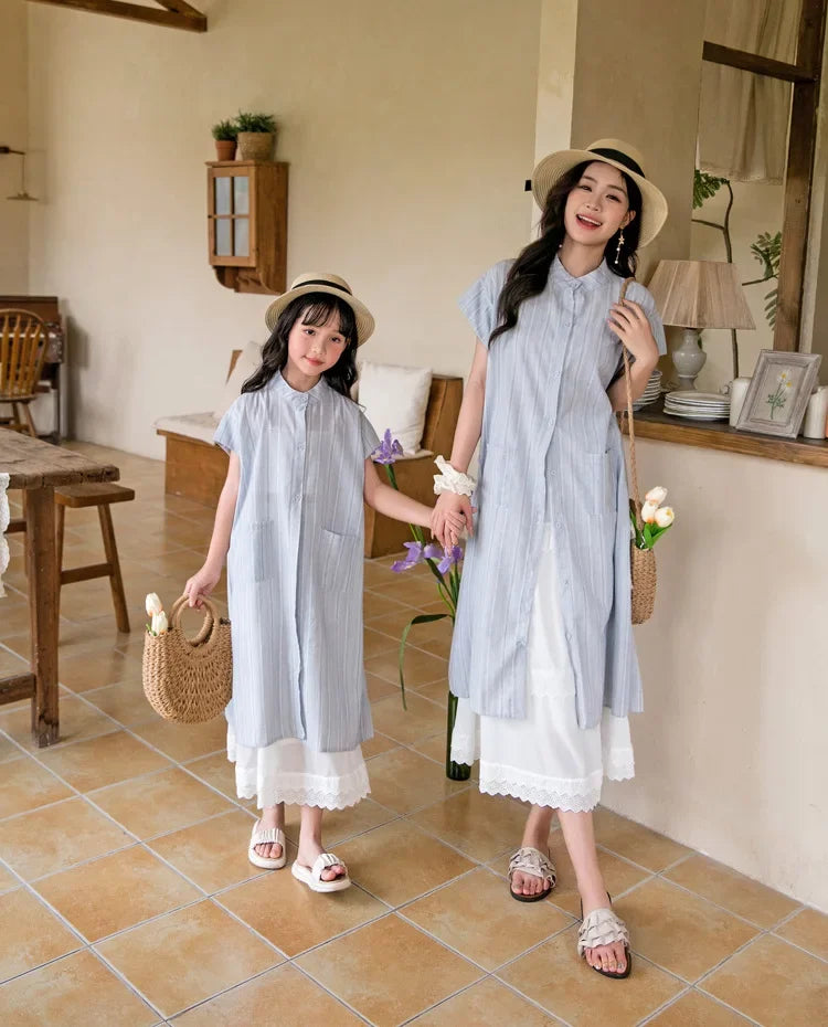 Holiday Look Summer Family Matching Clothing for Couples Mother Father and Son Daughter Clothes Fashion Mom and Children Outfits